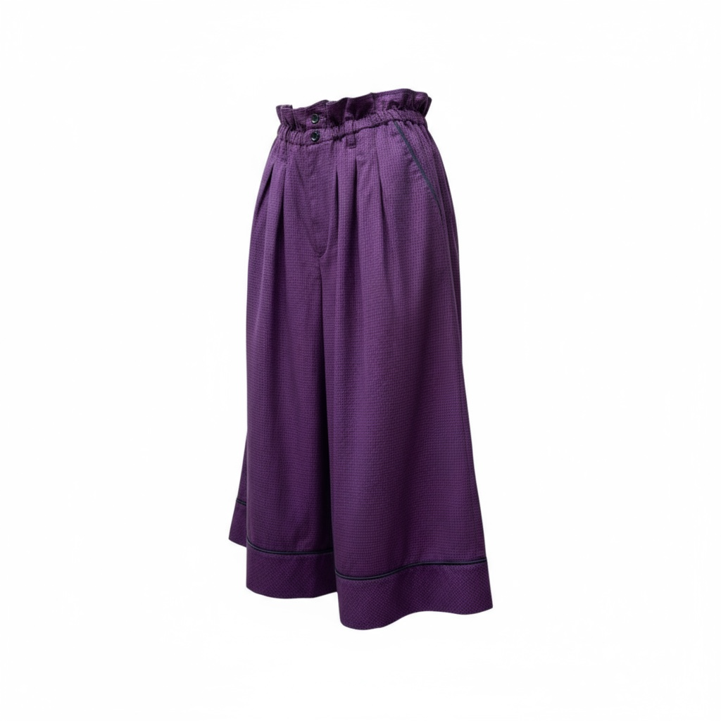 Jupe-culotte bordeaux et noire FRAPBOIS en coton, coupe large et taille élastique