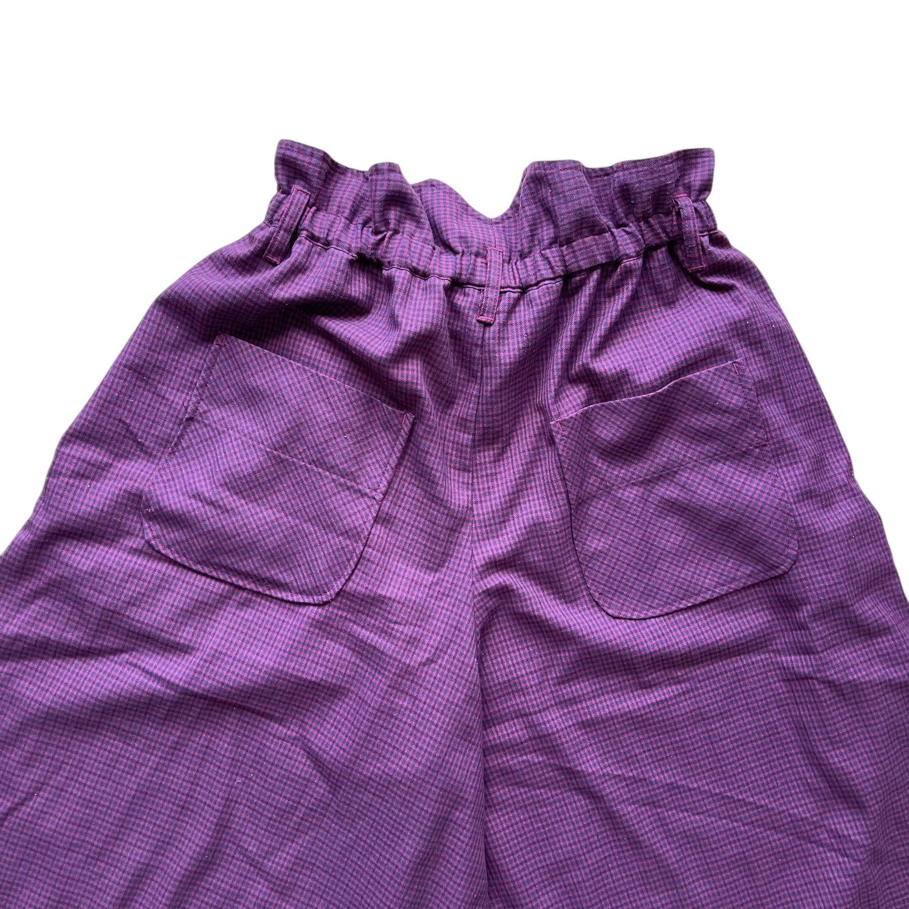 Jupe-culotte bordeaux et noire FRAPBOIS en coton, coupe large et taille élastique