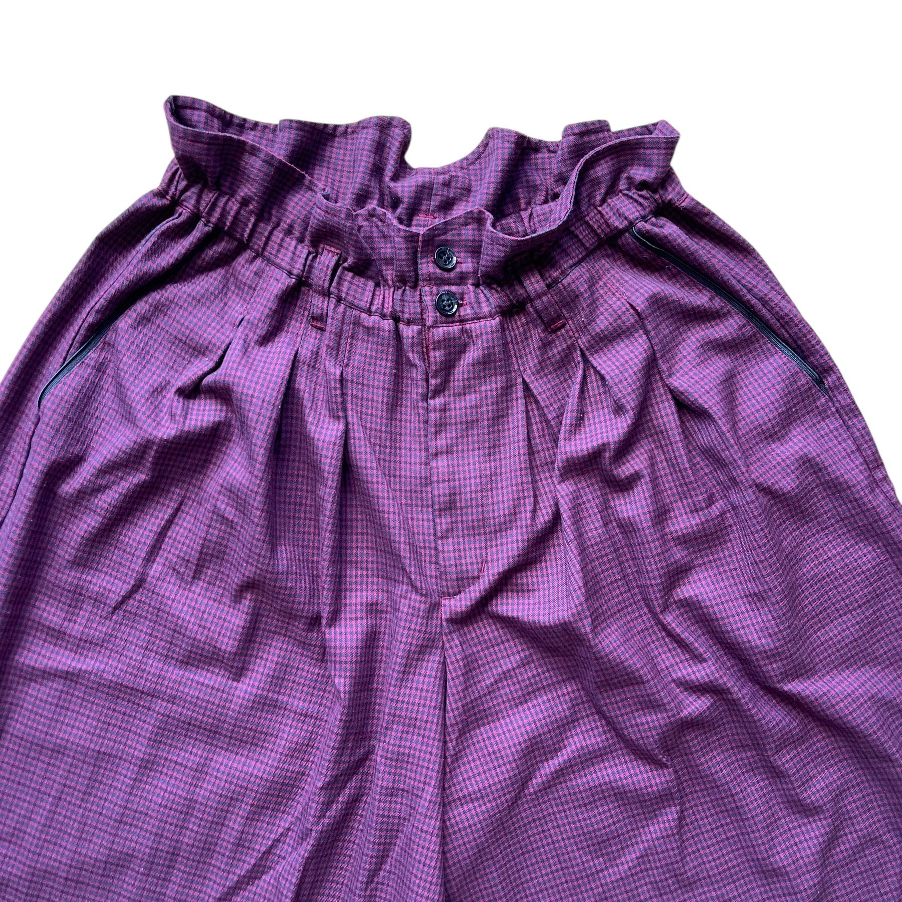 Jupe-culotte bordeaux et noire FRAPBOIS en coton, coupe large et taille élastique