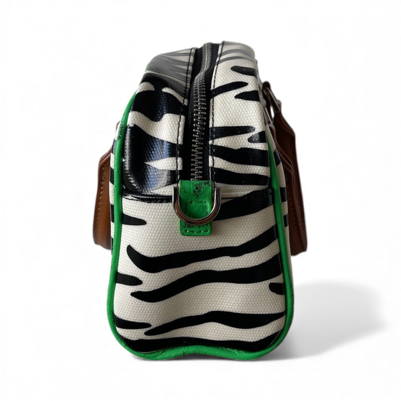 mini sac zebre avec ance de couleur marron