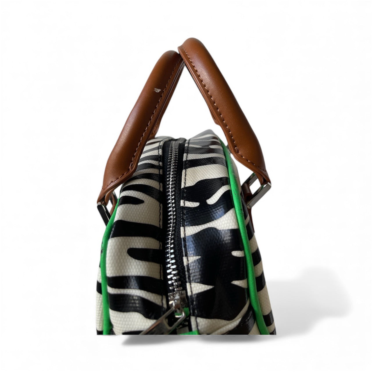 mini sac zebre avec ance de couleur marron