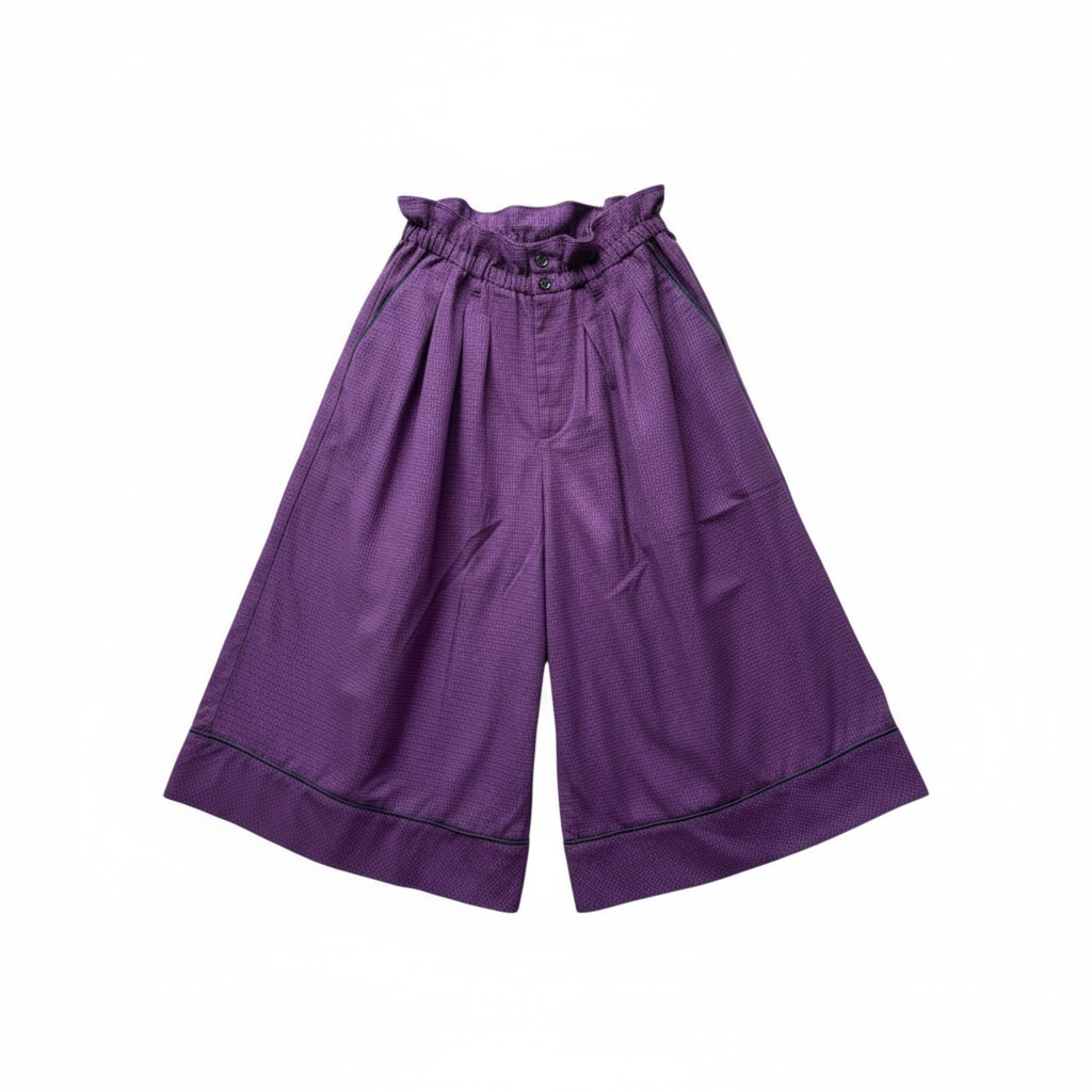 Jupe-culotte bordeaux et noire FRAPBOIS en coton, coupe large et taille élastique