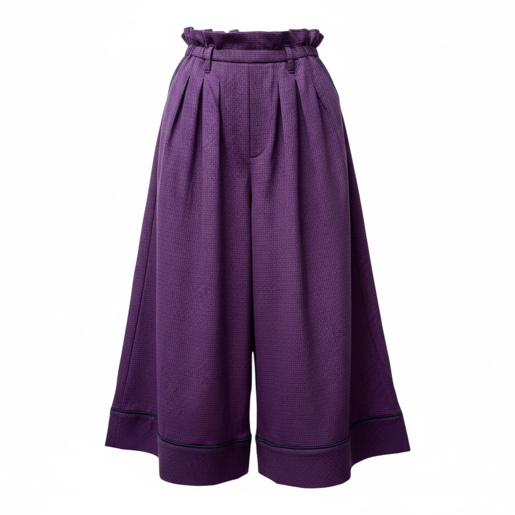 Jupe-culotte bordeaux et noire FRAPBOIS en coton, coupe large et taille élastique